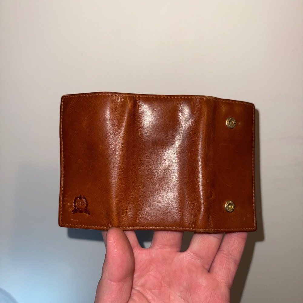 Vintage Christian Dior Brown Leather Key Holder Case Wallet CD Crest Logo Snaps - Picture 3 of 9